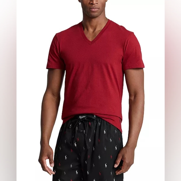 Polo Ralph Lauren V-Neck Classic Fit Undershirt 3-Pack Black, Red, Green - Picture 3 of 12